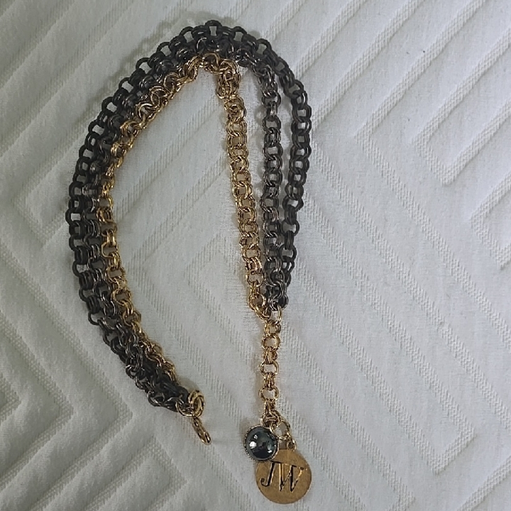 Chic Gold and Black Chain Necklace